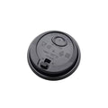 90mm PP Black Two-Way Dome Lid with Straw Slot