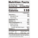 Nutrition facts label for blueberry concentrated syrup, compliant with export food labeling standards.
