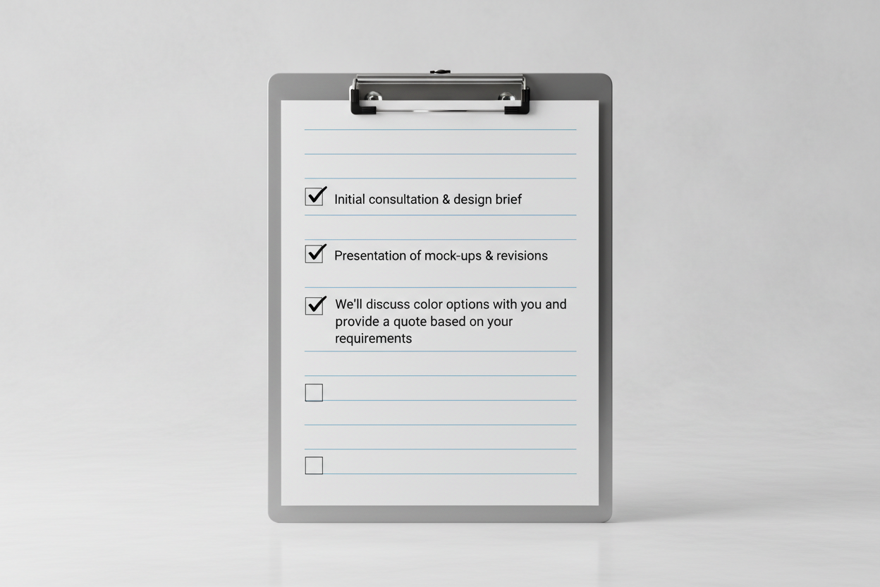 We’ll discuss color options with you and provide a quote based on your requirements.