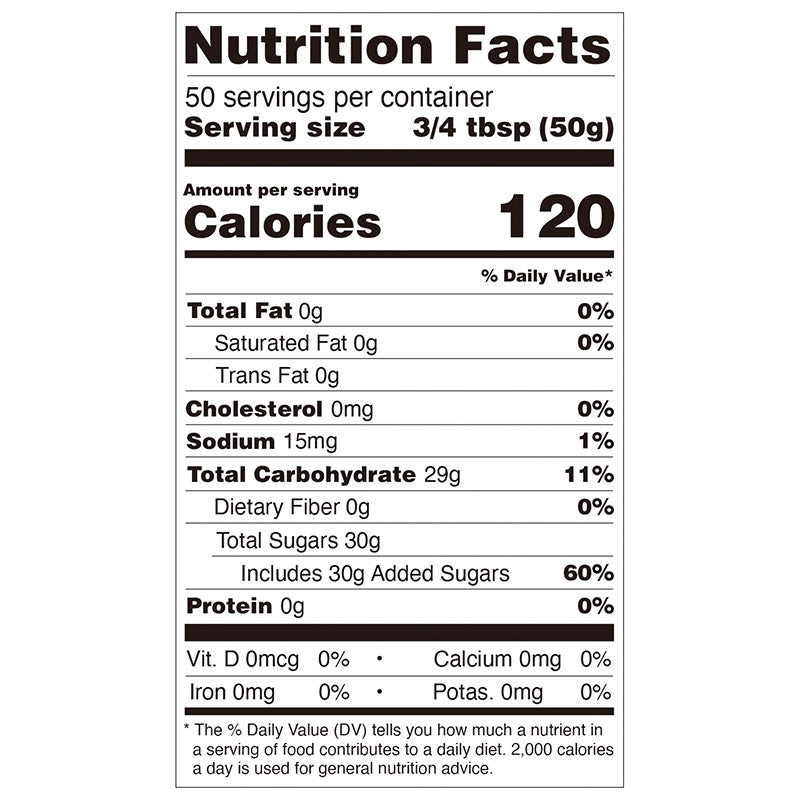Nutrition facts label for grapefruit concentrated syrup, compliant with export food labeling standards.