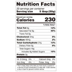Nutrition facts label for Blue Mountain Coffee Flavor Powder, detailing calories, protein, and 8g of added sugars per serving.