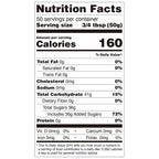 Nutrition facts label for Hojalicious Longan Honey Syrup, showing calories and sugar content per serving.
