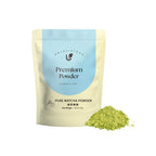 Hojalicious Pure Matcha Powder 1kg pouch, featuring a vibrant natural green color and fine texture with no added sugar, ideal for matcha lattes and baking.