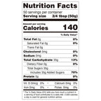 Nutrition facts label for Hojalicious Rose Concentrated Syrup, detailing ingredients and calories.