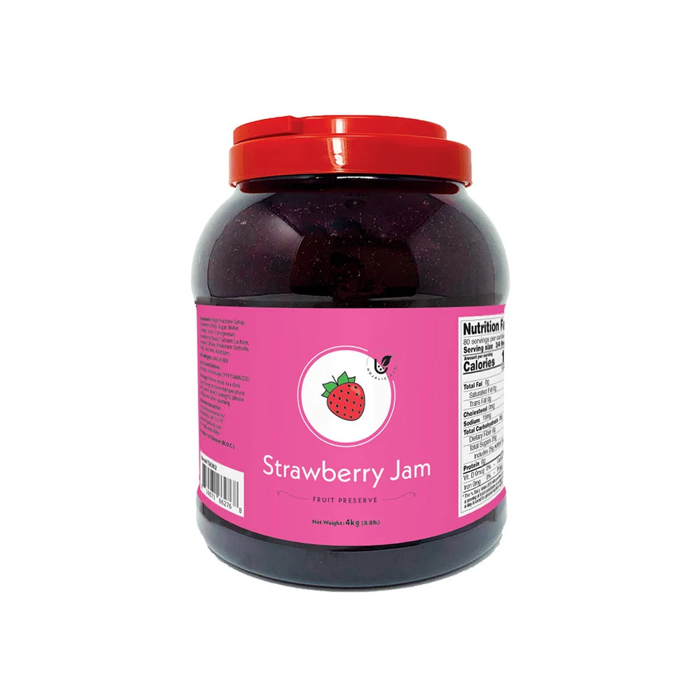 Hojalicious Strawberry Jam in a 4kg bulk jar, crafted with a premium fruit pulp formula.