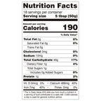 Nutrition facts for Hojalicious Pure Ube Powder, listing calories, dietary fiber, and ingredient information.