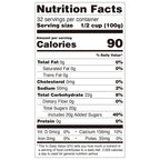 Nutrition facts label for Honey Flavor Popping Boba, detailed calorie and dietary information.