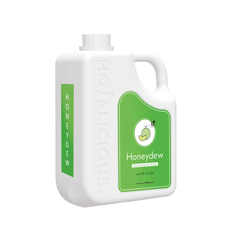 Hojalicious Honeydew Concentrated Syrup, 2.5kg bulk jug, crafted with a cane sugar formula.