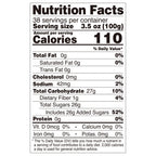 Nutrition facts label for lychee coconut jelly, compliant with export food labeling standards.