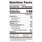 Nutrition facts label for mango concentrated syrup, compliant with international export standards.