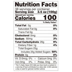 Nutrition facts label for original coconut jelly, compliant with export food labeling standards.