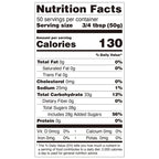 Nutrition facts label for peach concentrated syrup, compliant with export food labeling standards.