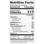 Nutrition facts label for pineapple jam, compliant with international export food labeling standards.