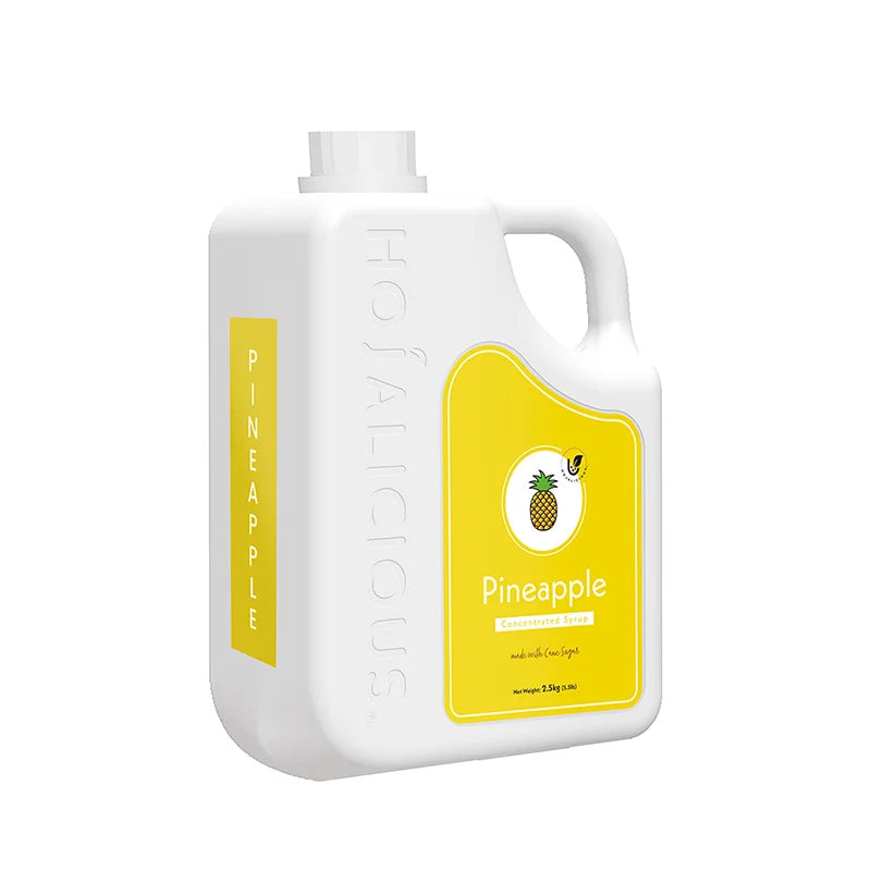 Hojalicious Pineapple Concentrated Syrup, 2.5kg bulk jug, crafted with a cane sugar formula.