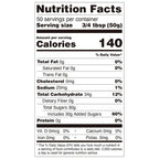 Nutrition facts label for pineapple concentrated syrup, compliant with export food labeling standards.