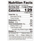 Nutrition facts label for rainbow jelly, compliant with international export food labeling standards.