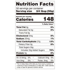 Nutrition facts label for Hojalicious Sakura Syrup, providing calorie and ingredient information.
