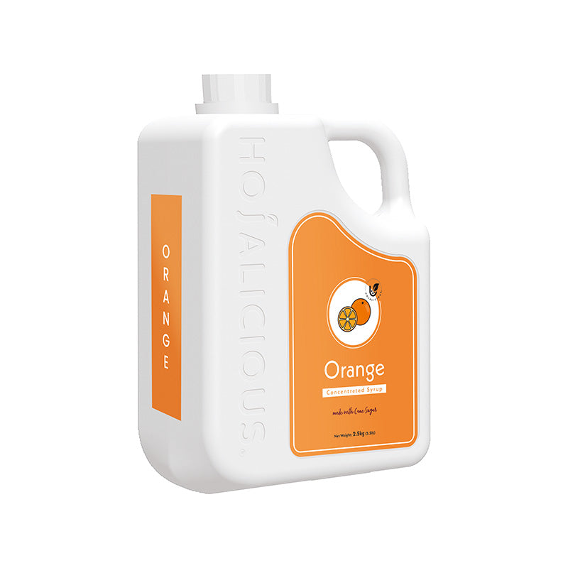 Hojalicious Orange Concentrated Syrup 2.5kg bulk size for bubble tea and desserts.