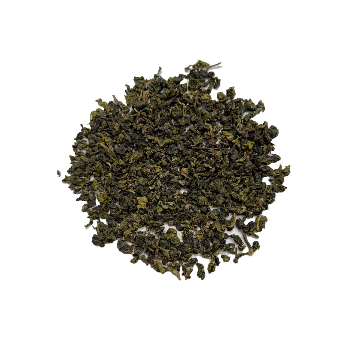 Golden High Mountain Oolong Tea loose leaf, tightly rolled green oolong tea leaves